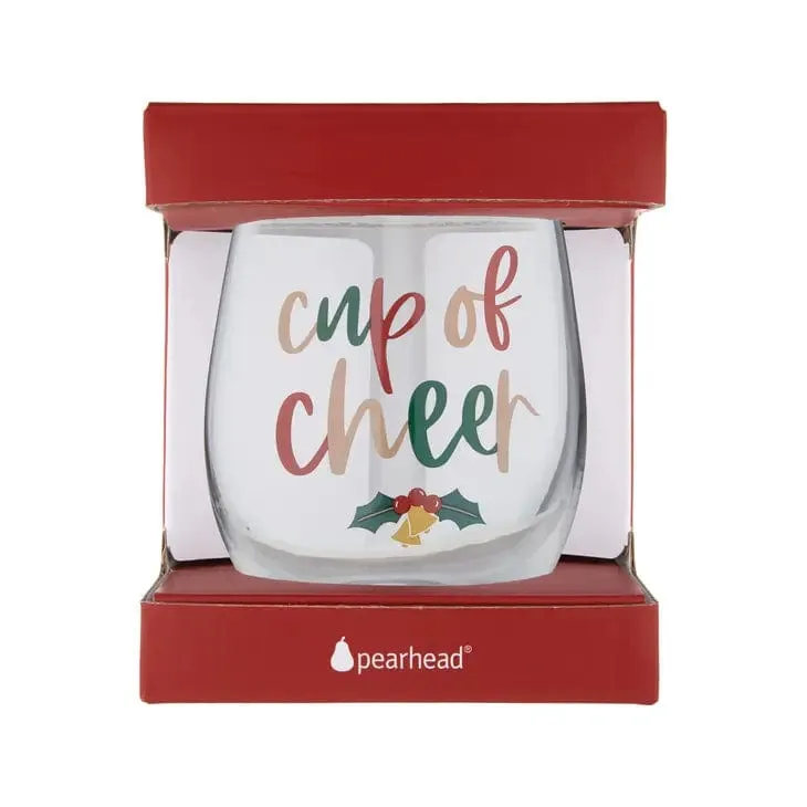 Cup of Cheer with Bells & Holly - Wine Glass