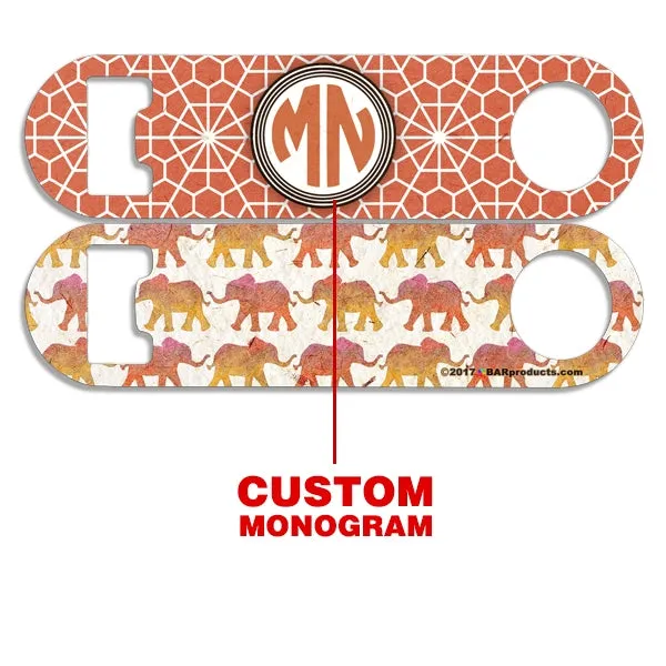 CUSTOMIZABLE Skinny Mini Bottle Opener - Monogram Watercolor Elephants