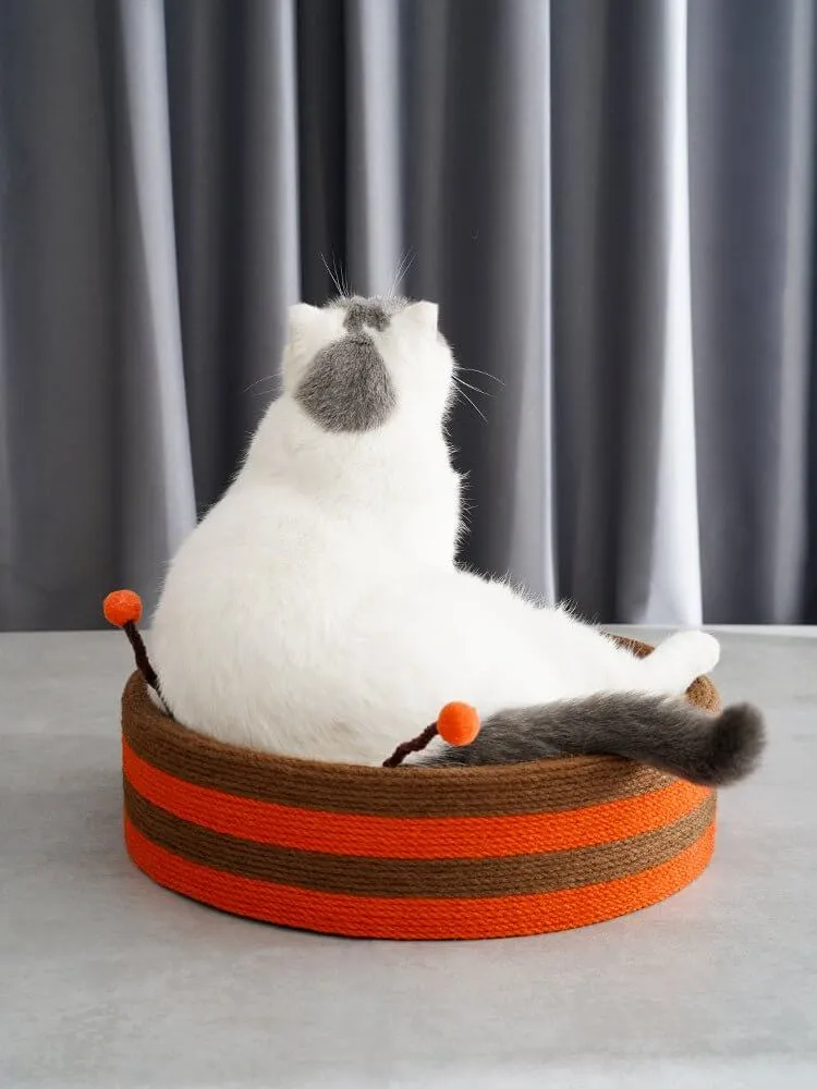 Cute Bee Cat Scratcher Cat Pad Scratching Sisal Bowl Bed