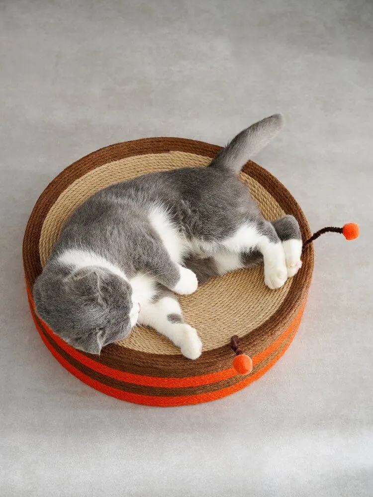 Cute Bee Cat Scratcher Cat Pad Scratching Sisal Bowl Bed