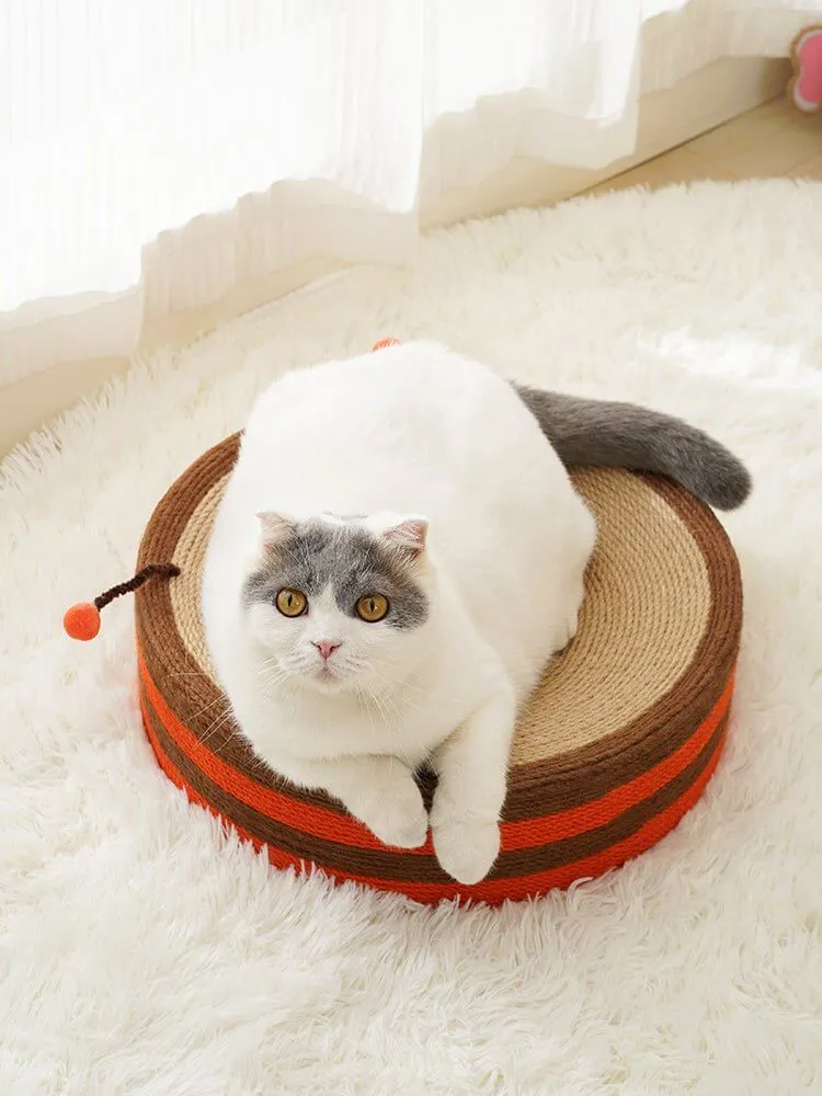 Cute Bee Cat Scratcher Cat Pad Scratching Sisal Bowl Bed