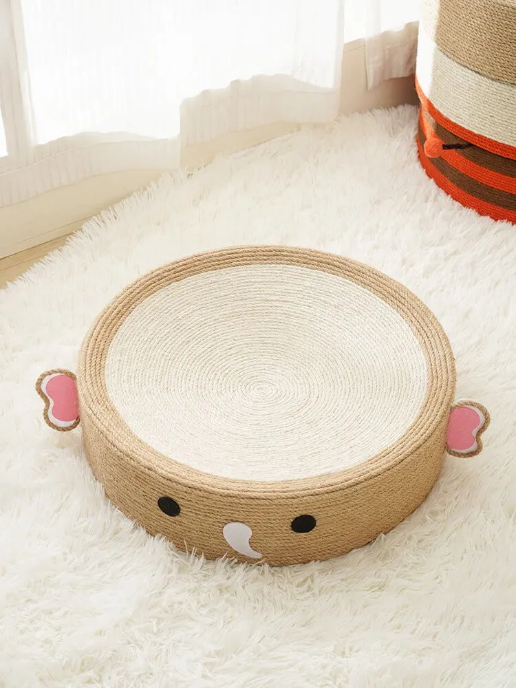 Cute Elephant Cat Scratcher Cat Pad Scratching Sisal Bowl Bed