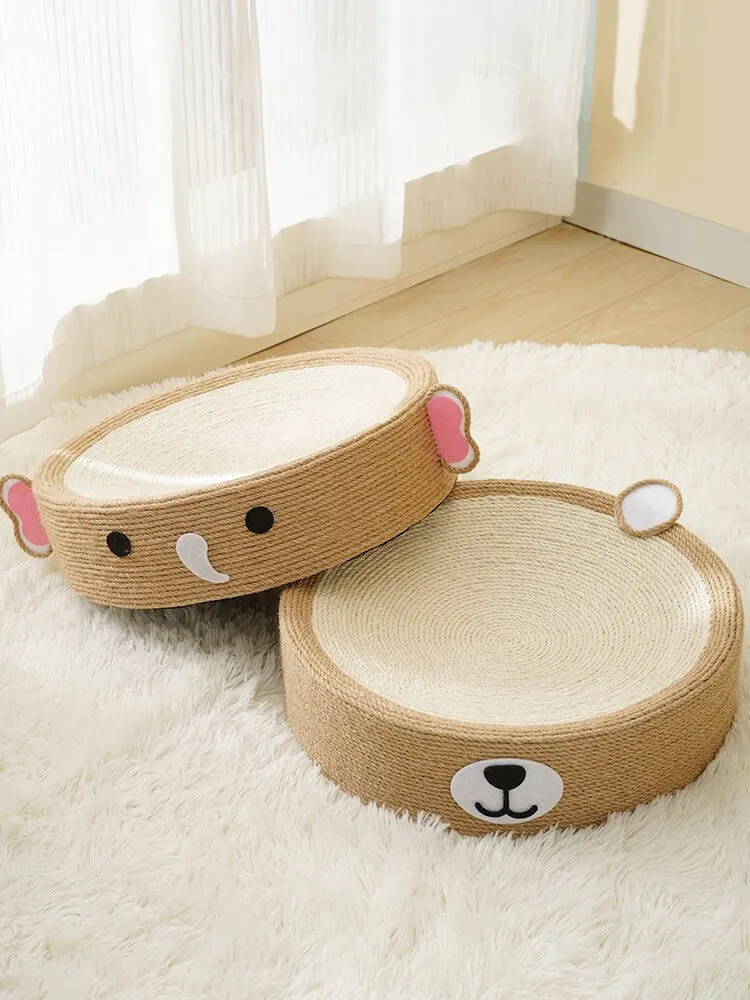 Cute Elephant Cat Scratcher Cat Pad Scratching Sisal Bowl Bed