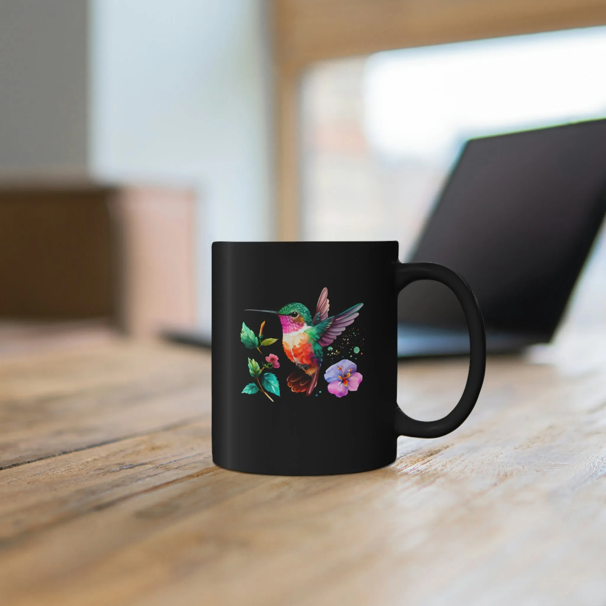 Cute Hummingbird 4 - 11oz Black Mug