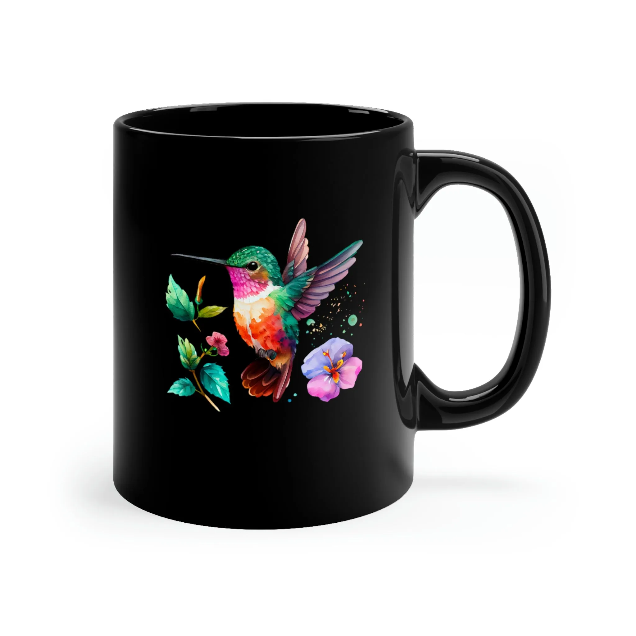 Cute Hummingbird 4 - 11oz Black Mug