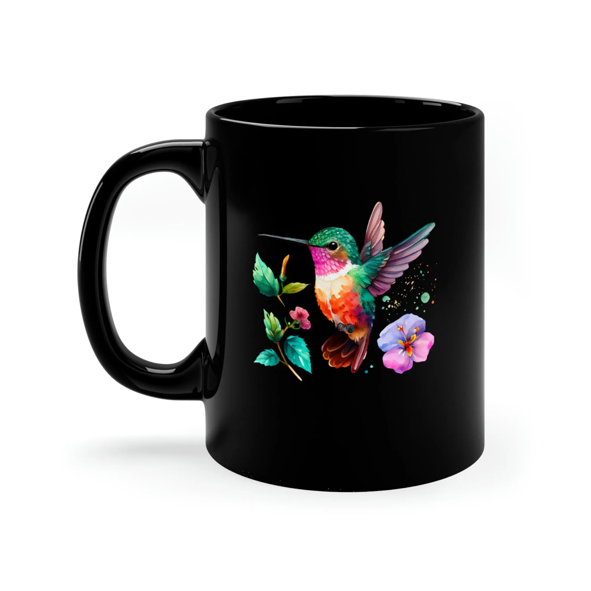 Cute Hummingbird 4 - 11oz Black Mug