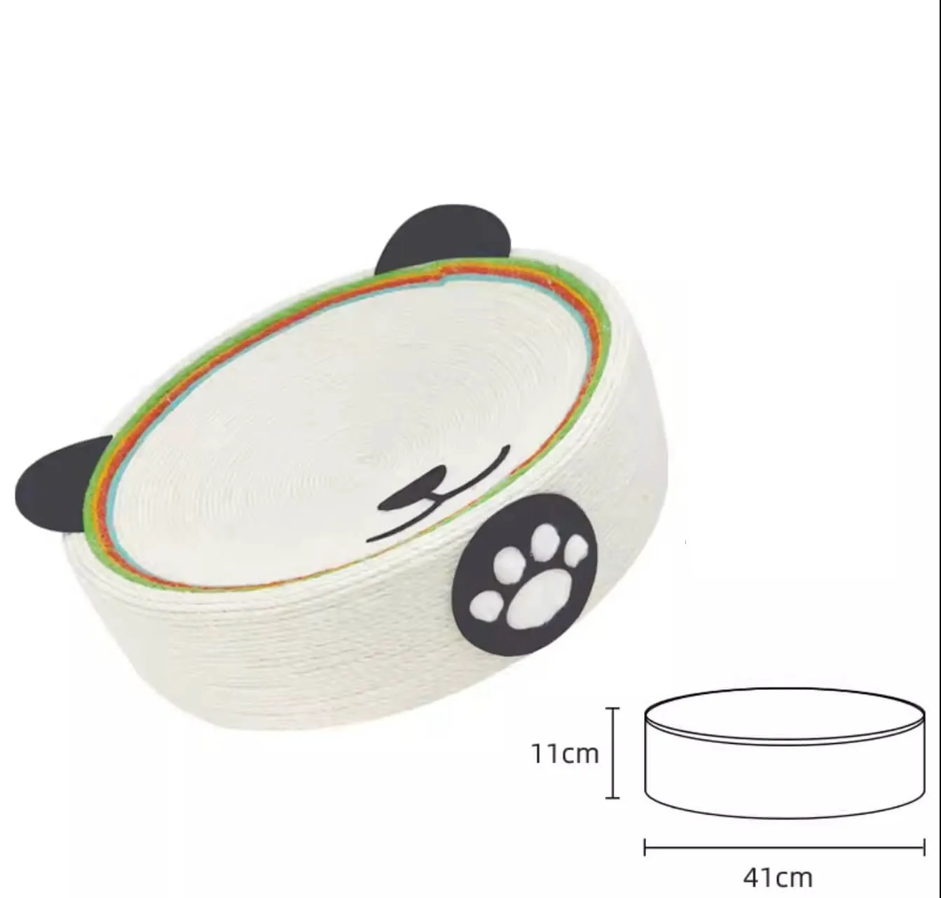 Cute Panda Cat Scratcher Cat Pad Scratching Sisal Bowl Bed