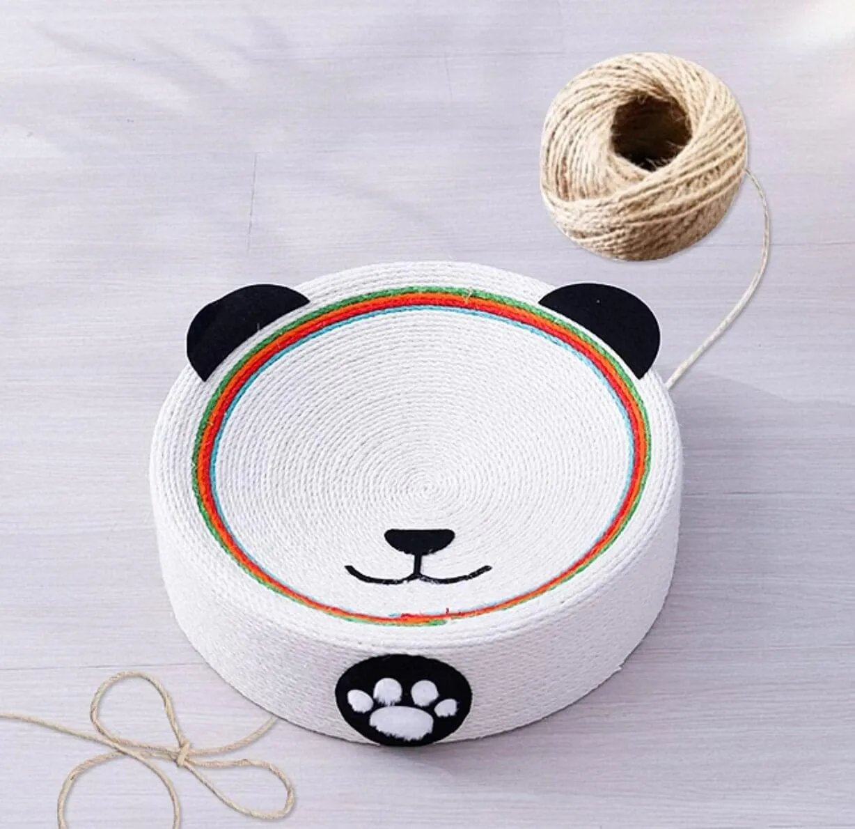 Cute Panda Cat Scratcher Cat Pad Scratching Sisal Bowl Bed