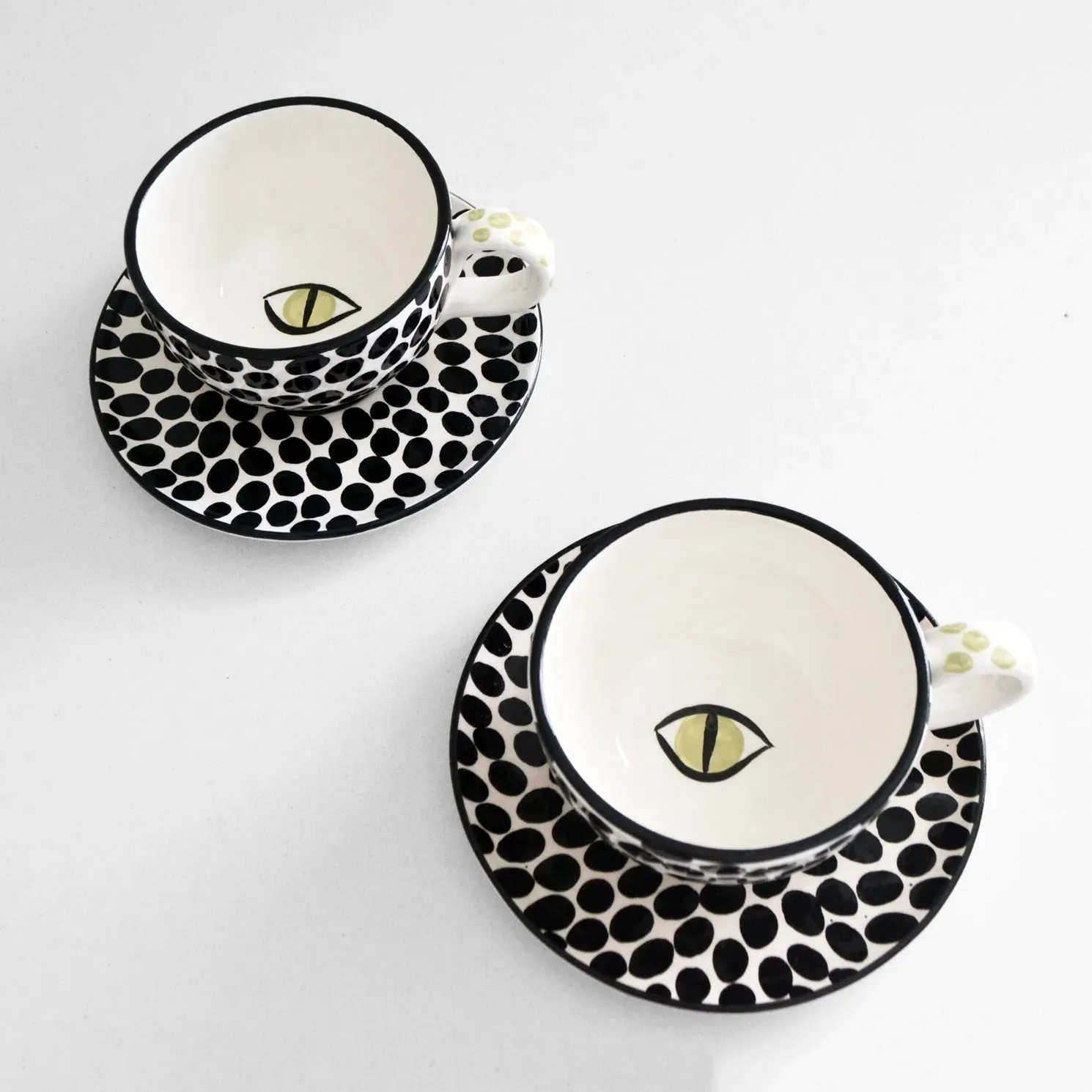 Dawn Eye Cappuccino Cups B&W (set of 2)