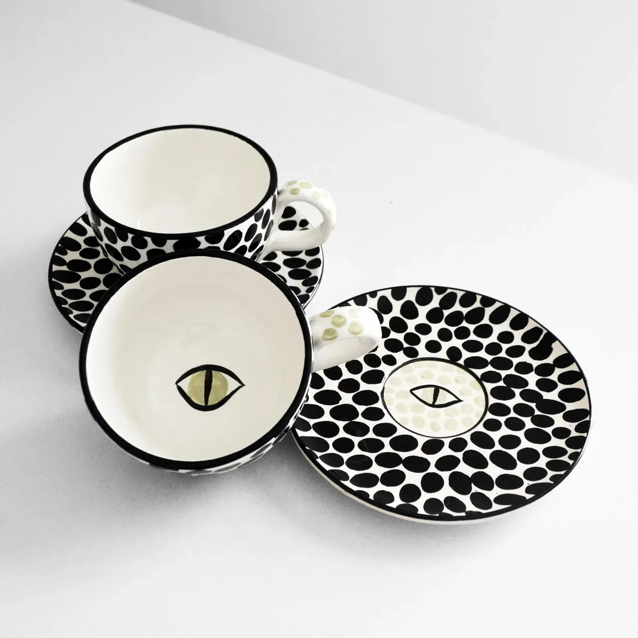 Dawn Eye Cappuccino Cups B&W (set of 2)