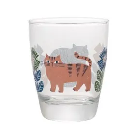 Decole: FIKA Glass Cup - Navy & Pink cats