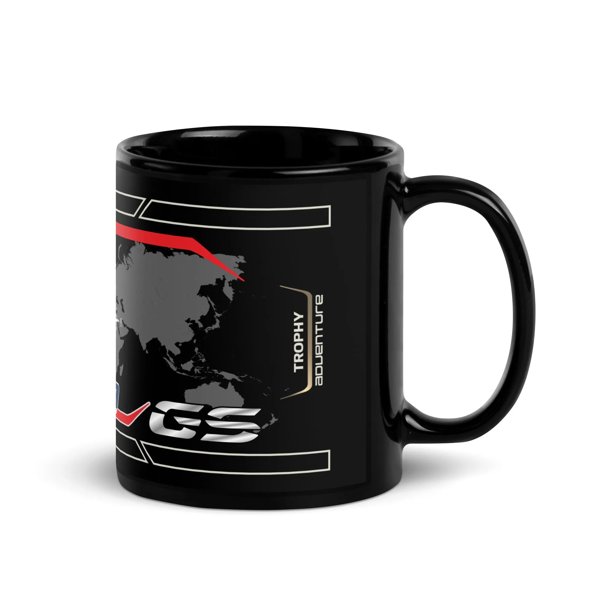 Designed Black Glossy Mug - Cup Inspired BMW R1250GS Trophy Motorcycle Model - MM6247