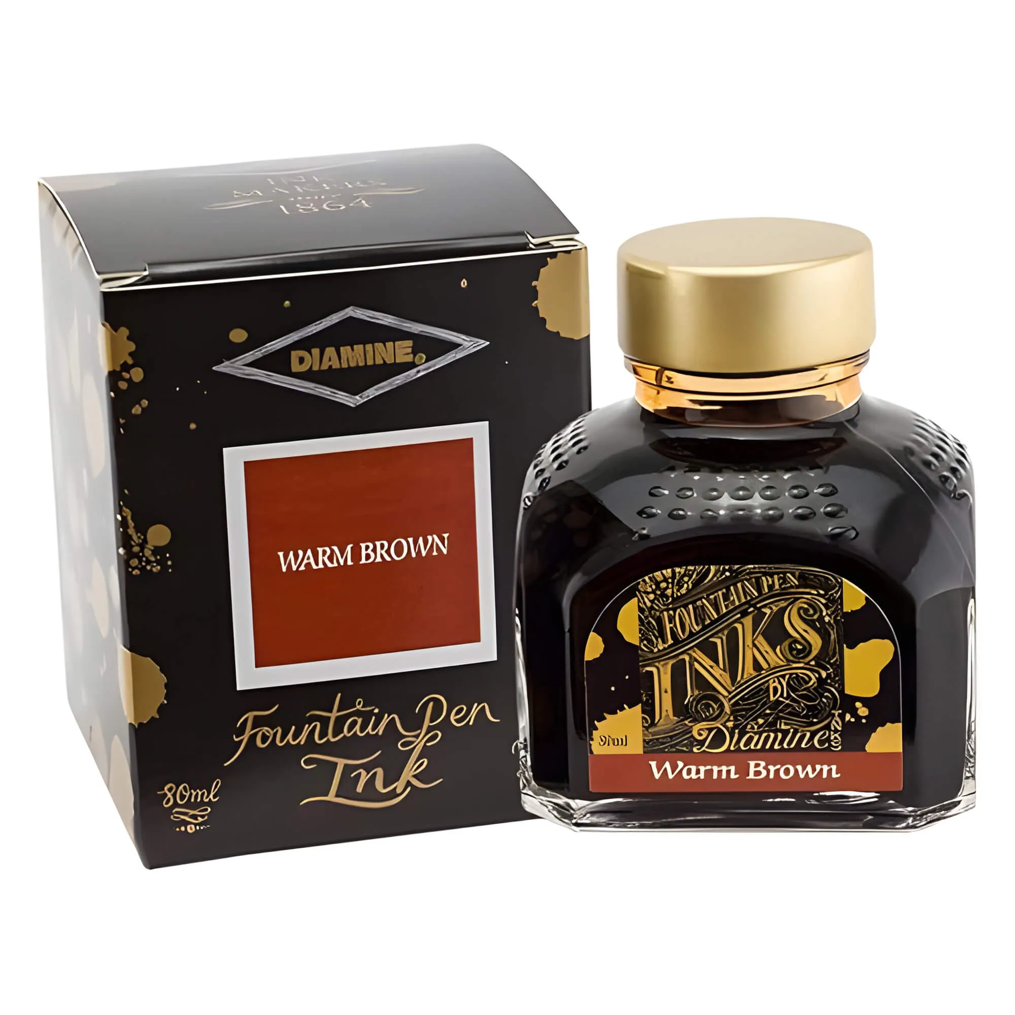 Diamine Fountain Pen Ink Bottle - 80 ml Warm Brown | 7007