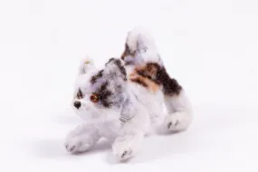 Dollhouse Miniature ~ Handmade Pipe Cleaner Black and White Cat - From Ursula Sauerberg Estate