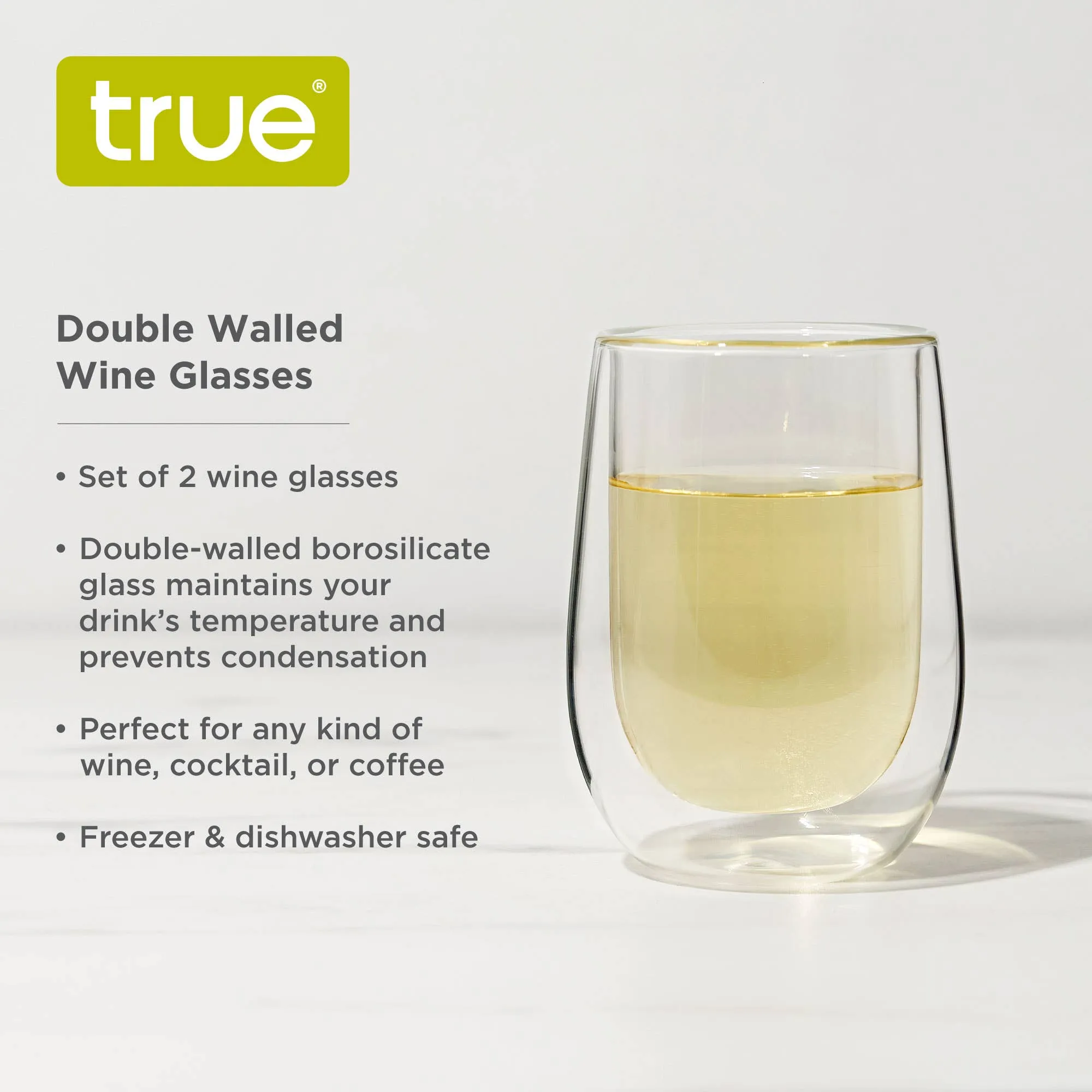 Double Walled Wine Glasses (Set of 2)