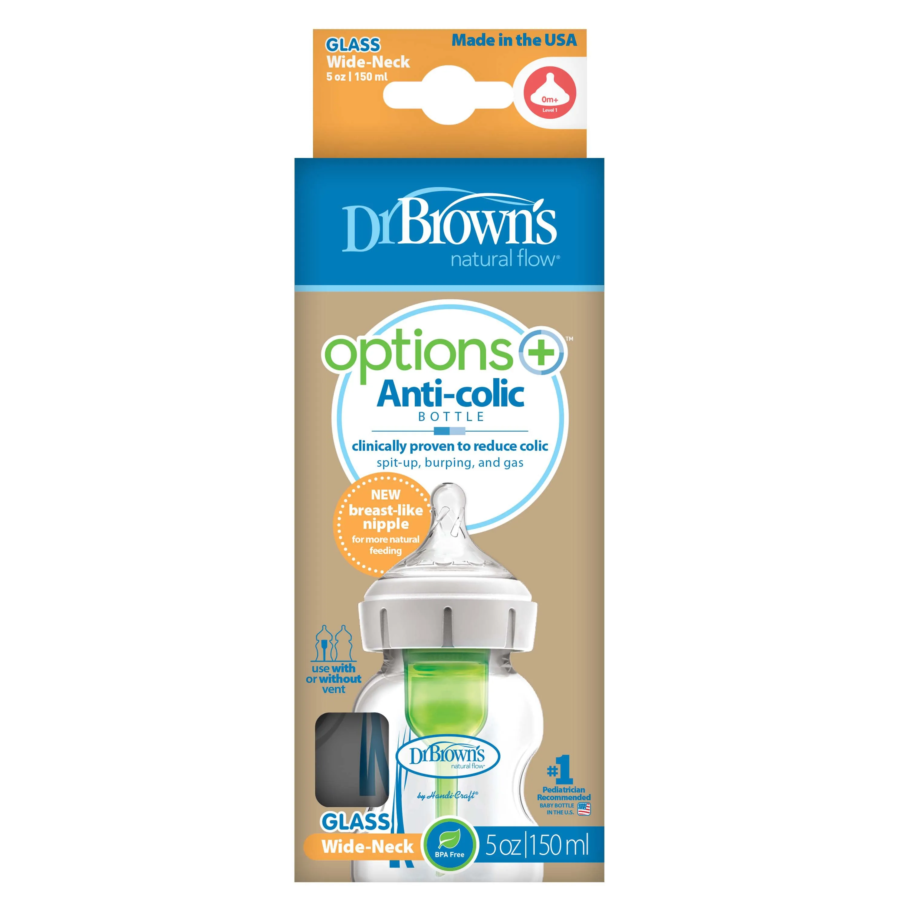 Dr Brown's Options  Anti-Colic Glass Bottle Twin Pack