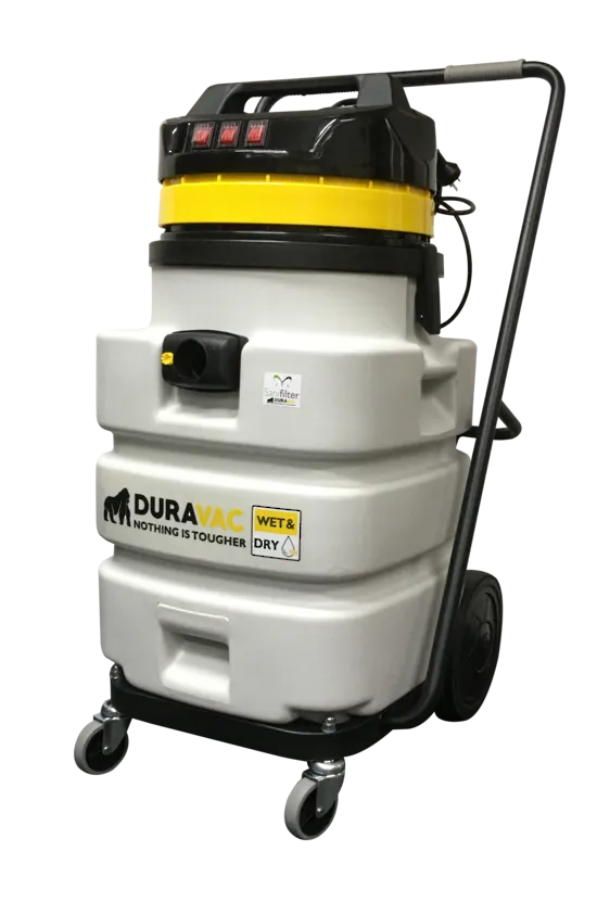 Duravac 107L Industrial Wet & Dry Vacuum - 3 Motors Provide Superior Suction