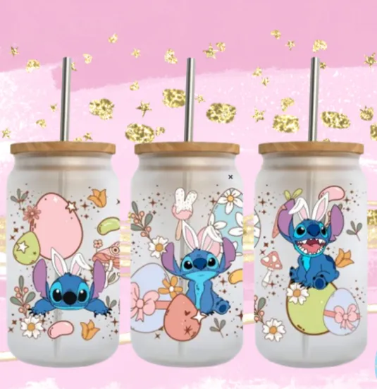 Easter -Stitchy Eggs - UV Dtf 16oz Cup Wrap