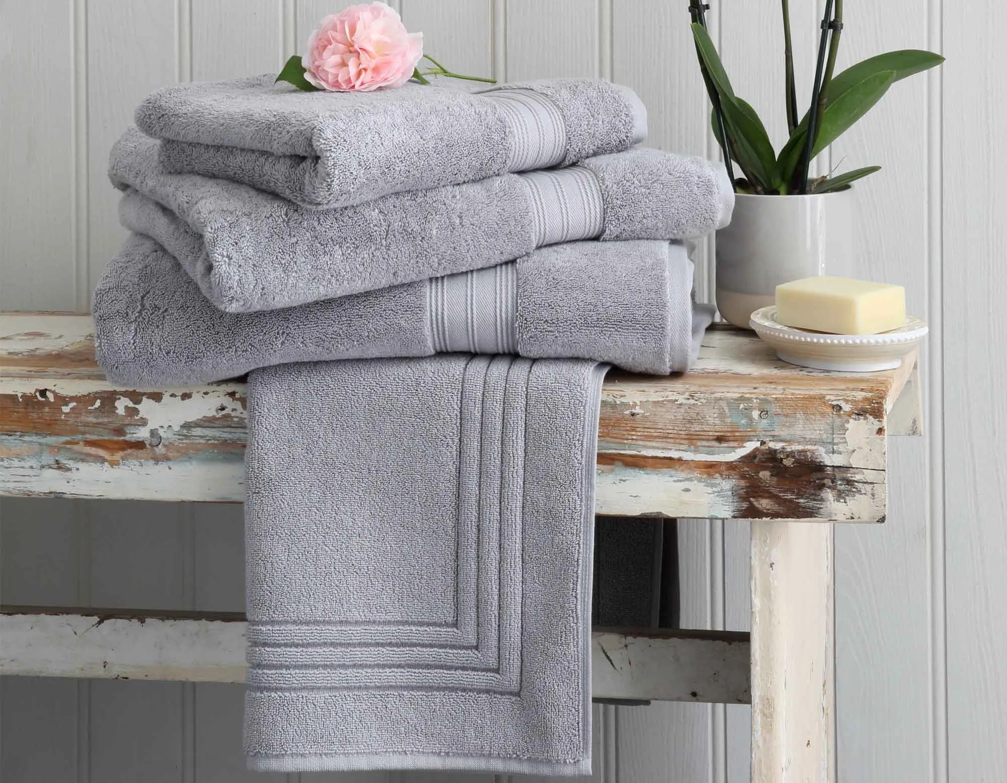 Egyptian Cotton Bath Sheet Pair - Silver Grey