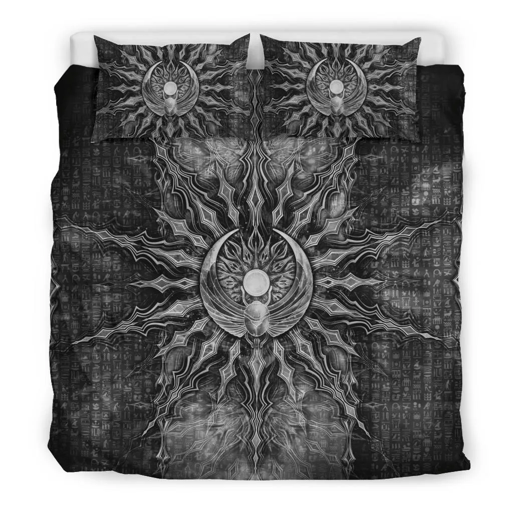 Egyptian Lucky Charm Mandala - Grey | Bedding Set | Mandalazed