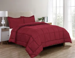 Elegant Comfort 3-Piece Solid Box Stitched Comforter & Shams - Double-Filled Comforter