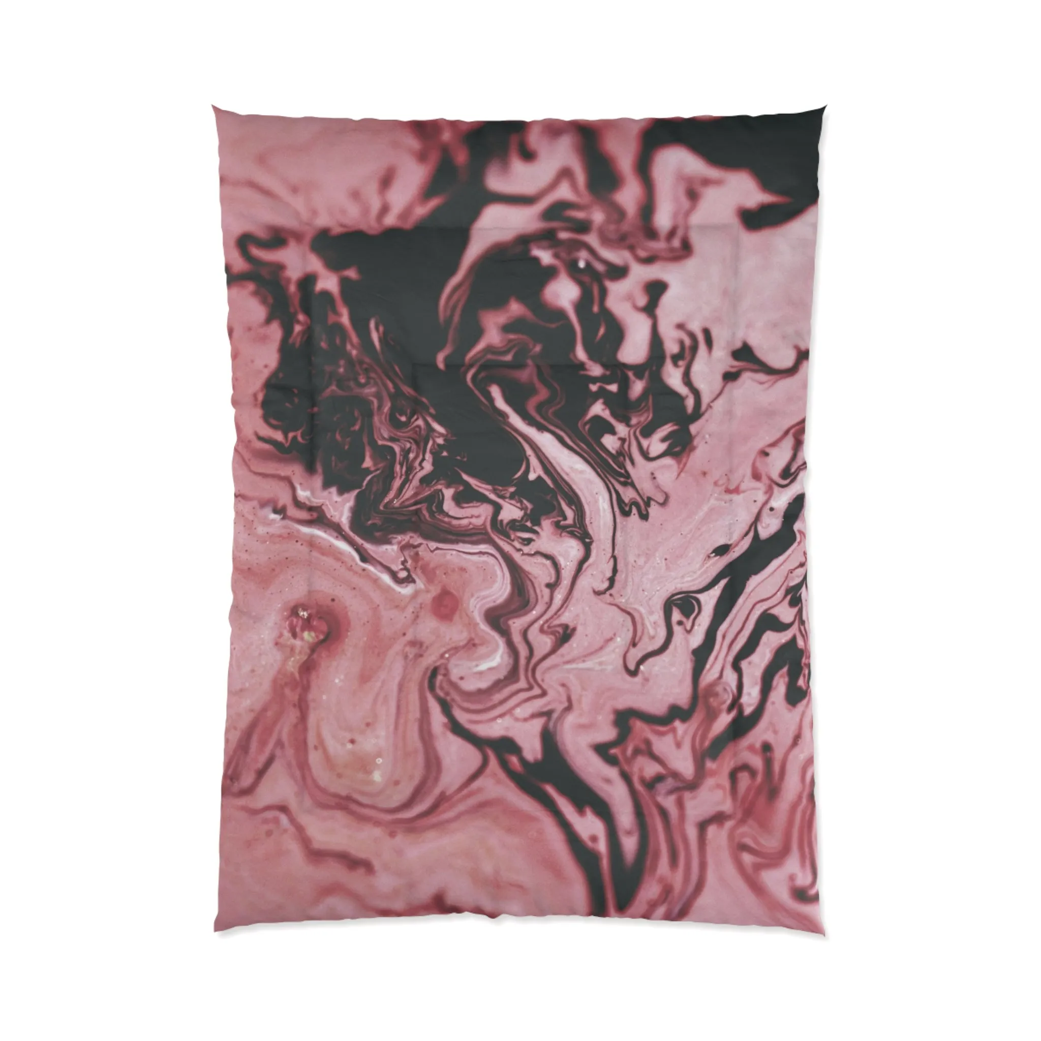 Elegant Pink Marble Comforter - Cozy Bedding for Modern Decor