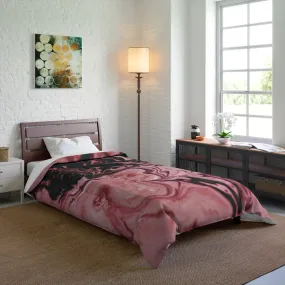 Elegant Pink Marble Comforter - Cozy Bedding for Modern Decor