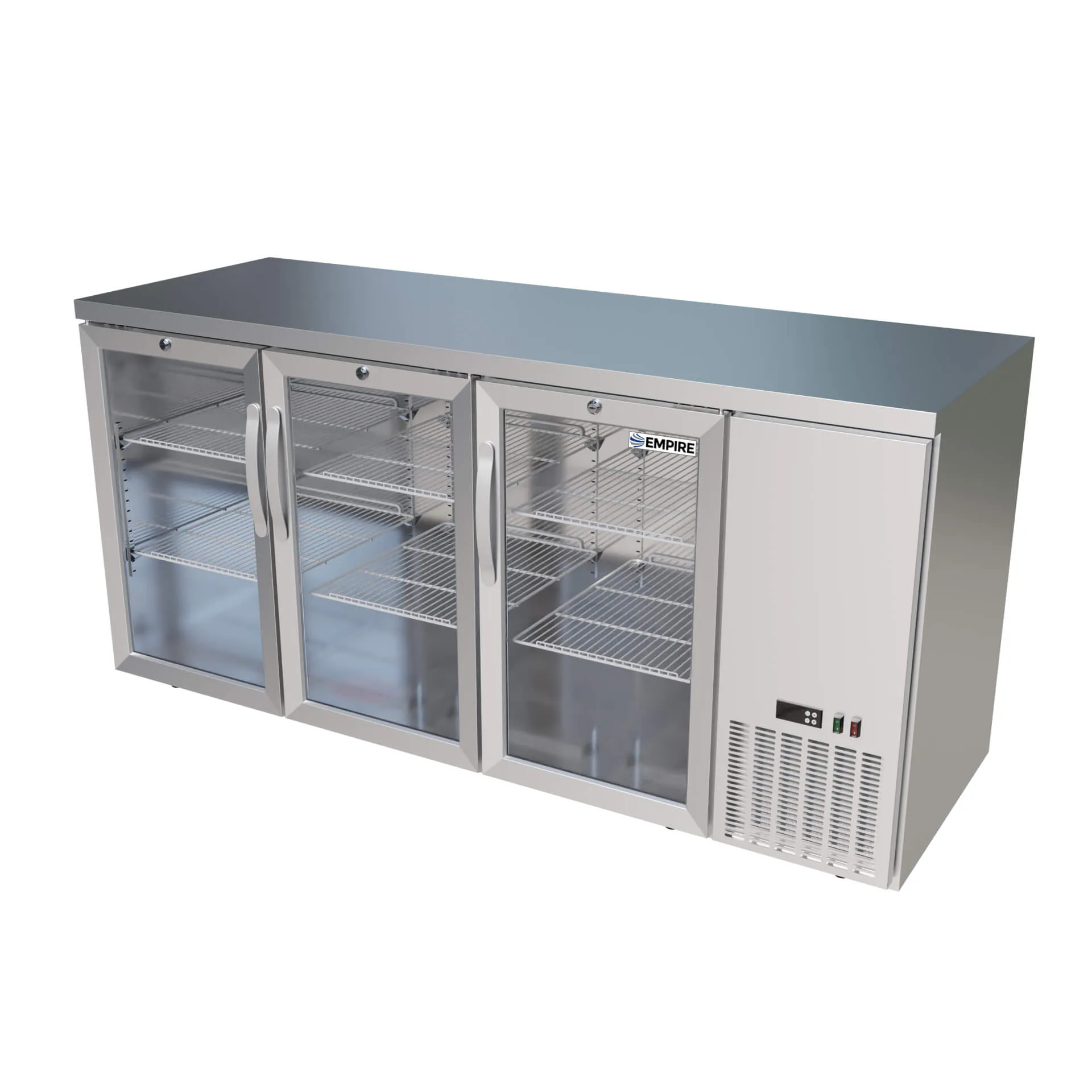 Empire Pro Line Stainless Steel Triple Door Bottle Cooler Hinged Undercounter Side Cooling - CL-526HR