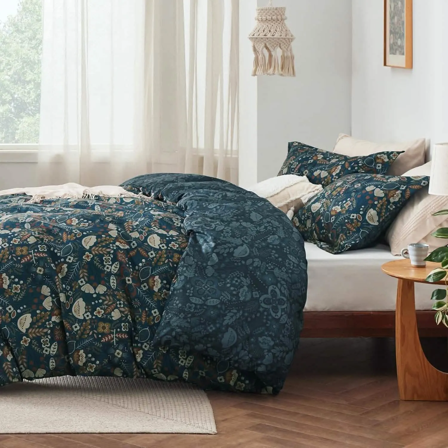 Exotic Foliage Navy Comforter Set