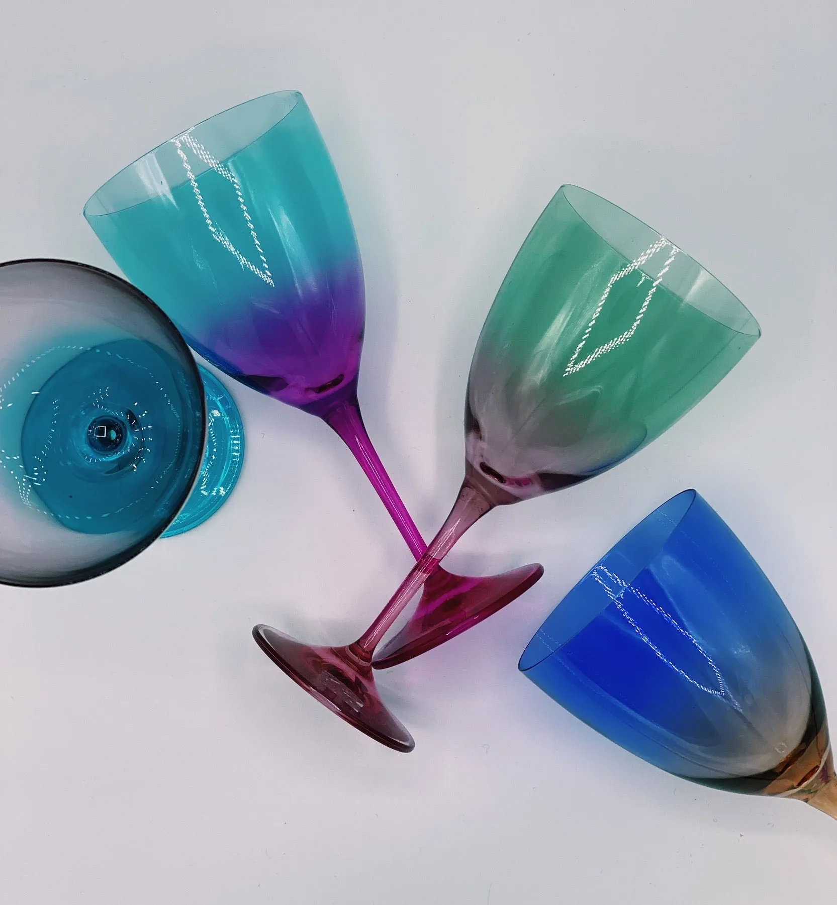 Faded Turquoise Wine Glass