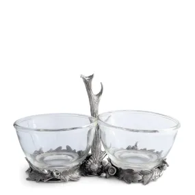 Fallen Antler Double Glass Dip Bowl