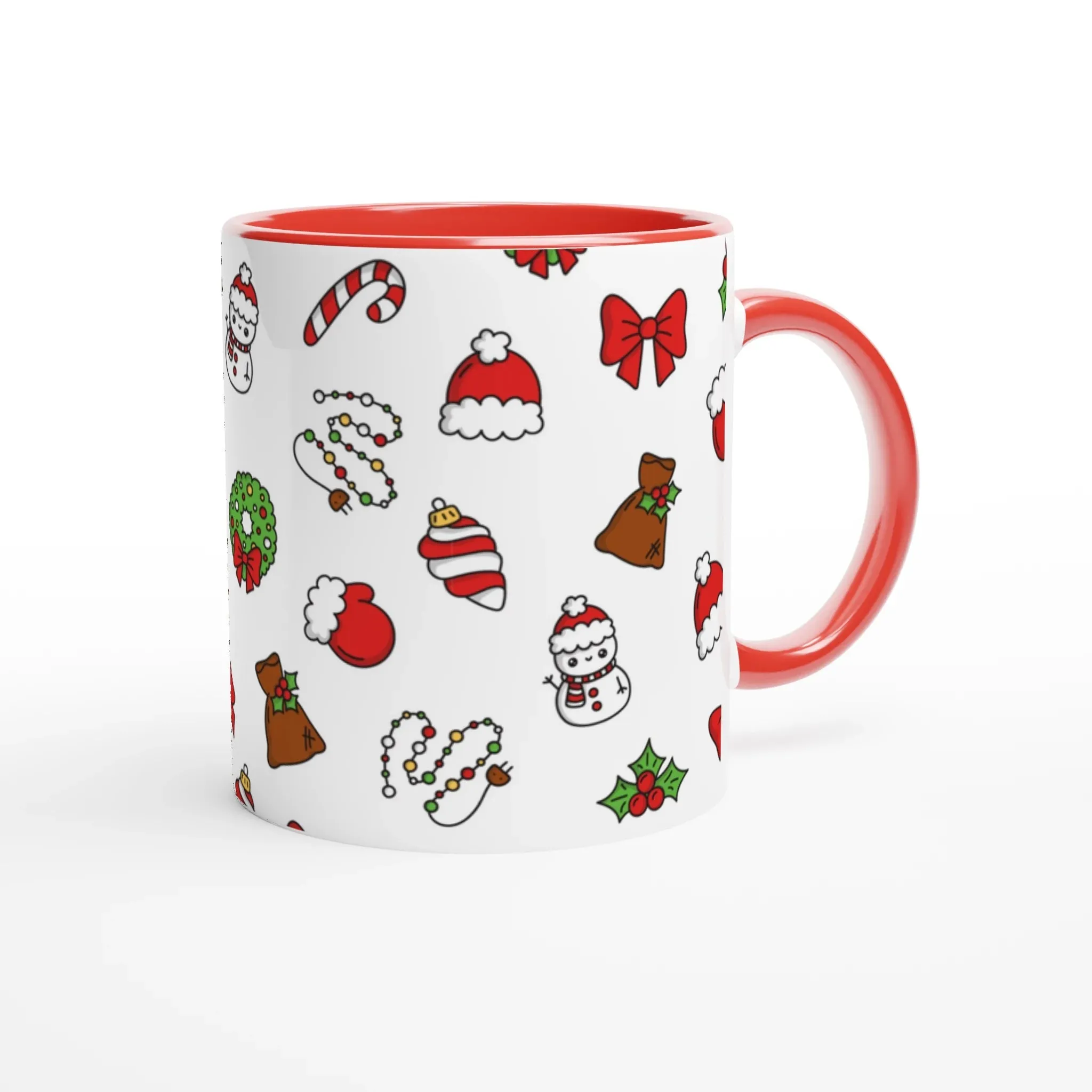 Festive Red Christmas Ceramic Mug