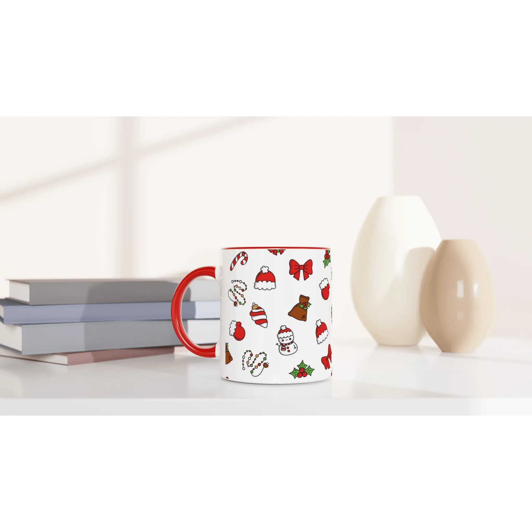 Festive Red Christmas Ceramic Mug