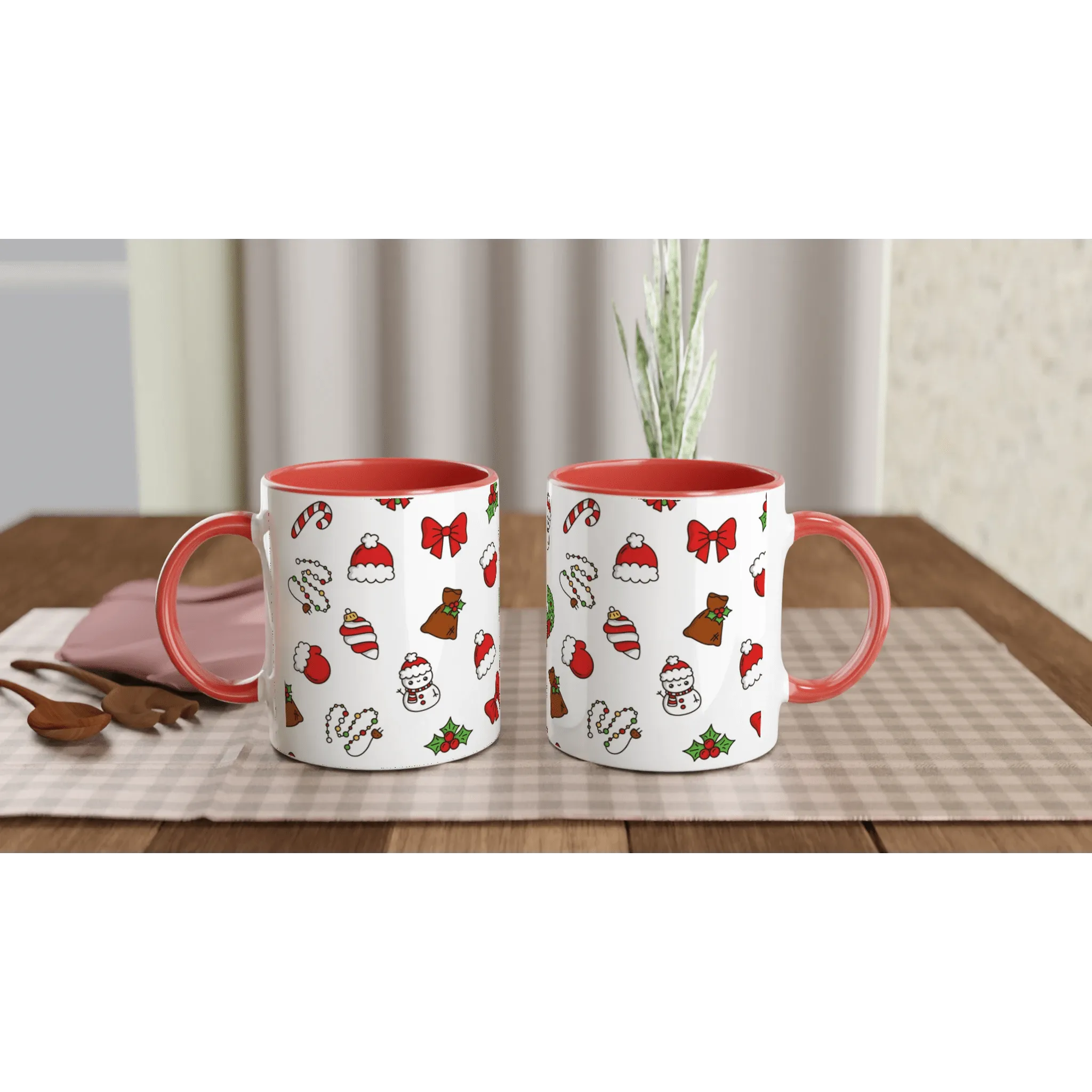 Festive Red Christmas Ceramic Mug