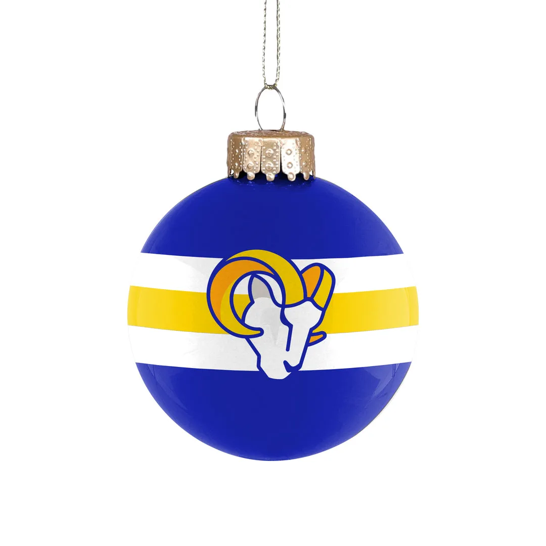 FOCO NFL Los Angeles Rams Glass Ball Ornament