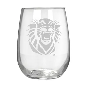 Fort Hays State Tigers 17 oz. Stemless Wine Glass