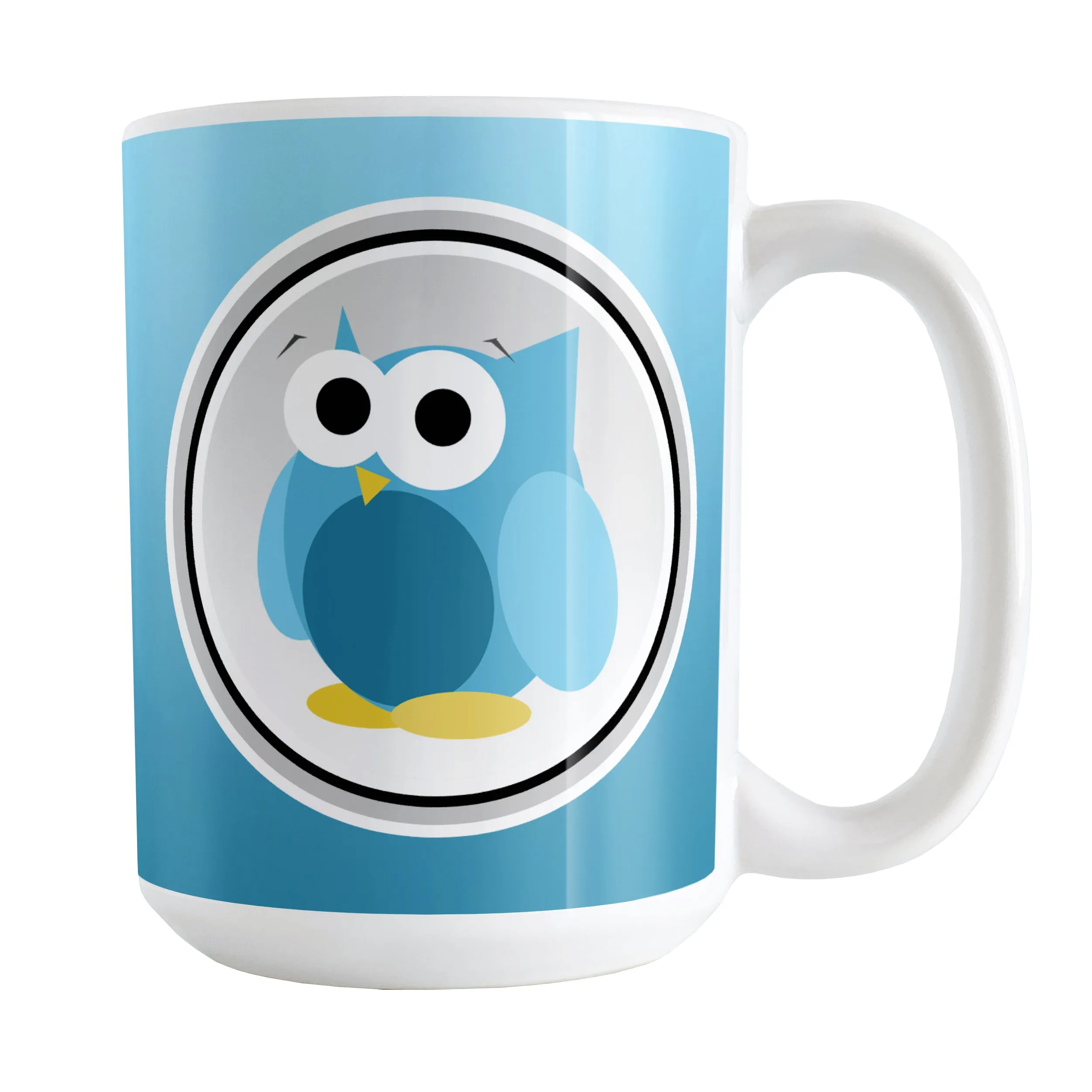 Funny Cute Blue Owl Mug