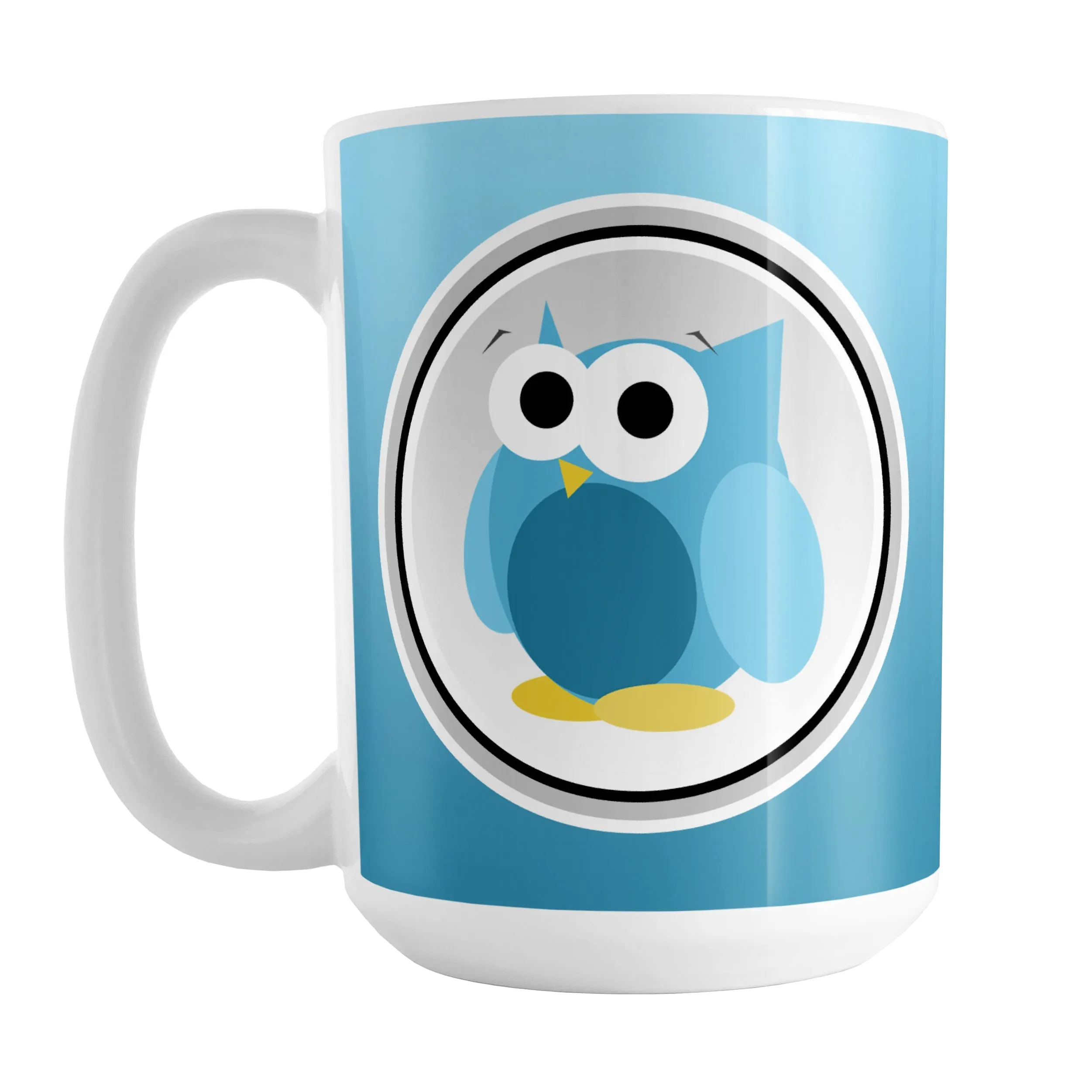 Funny Cute Blue Owl Mug