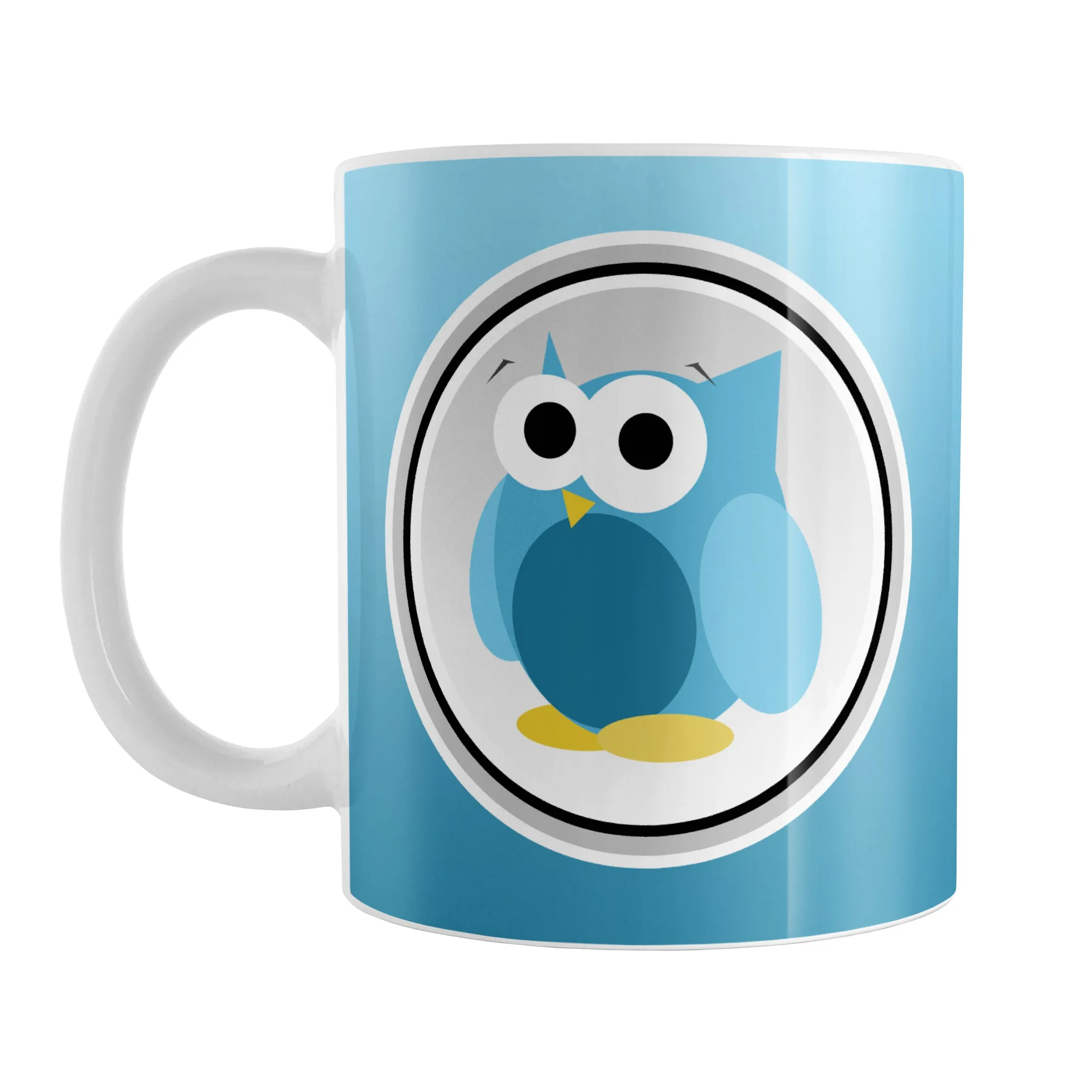 Funny Cute Blue Owl Mug