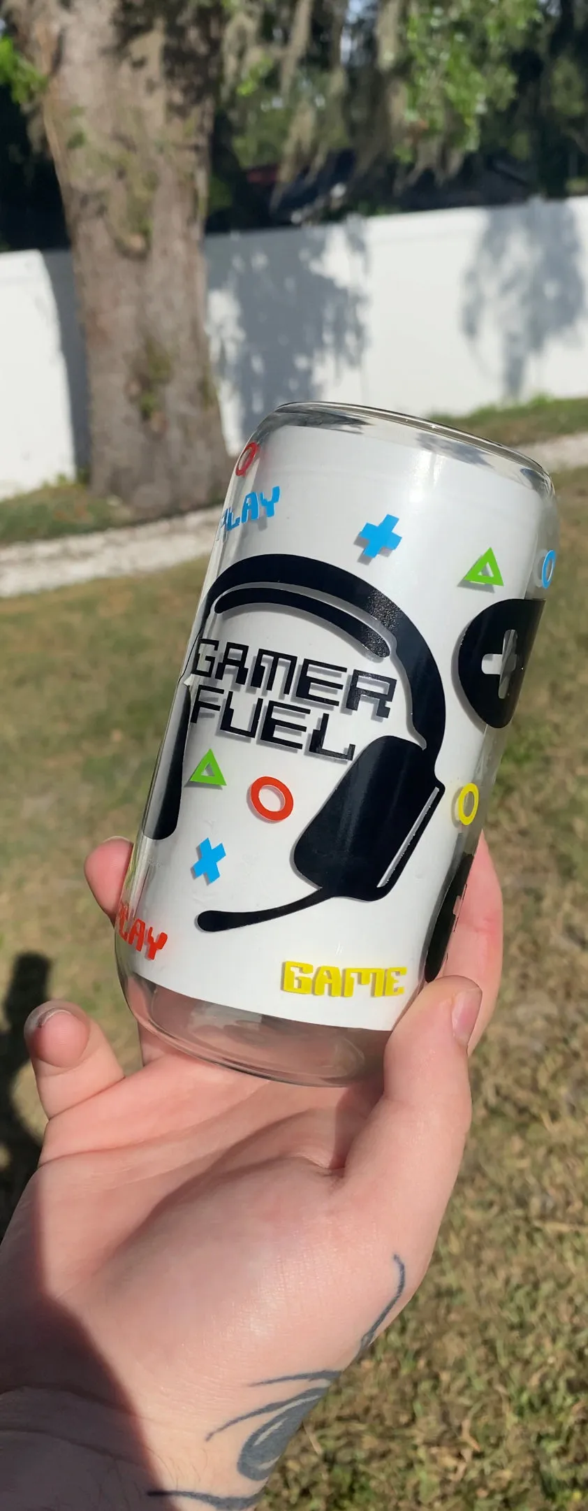 Gamer Fuel Glass Cup