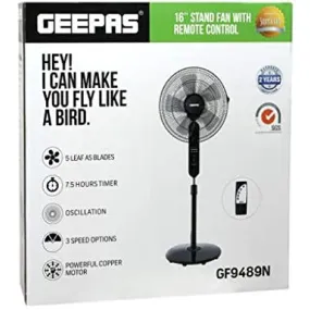 Geepas GF9489N 16' Stand Fan With Remote Control