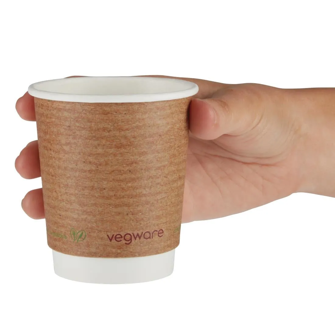 GH020 Vegware Compostable Coffee Cups Double Wall 230ml / 8oz (Pack of 500)