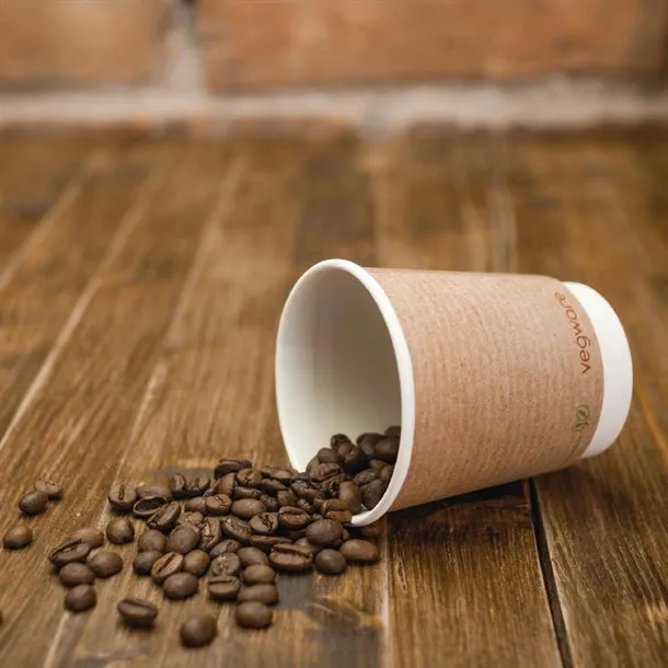 GH020 Vegware Compostable Coffee Cups Double Wall 230ml / 8oz (Pack of 500)