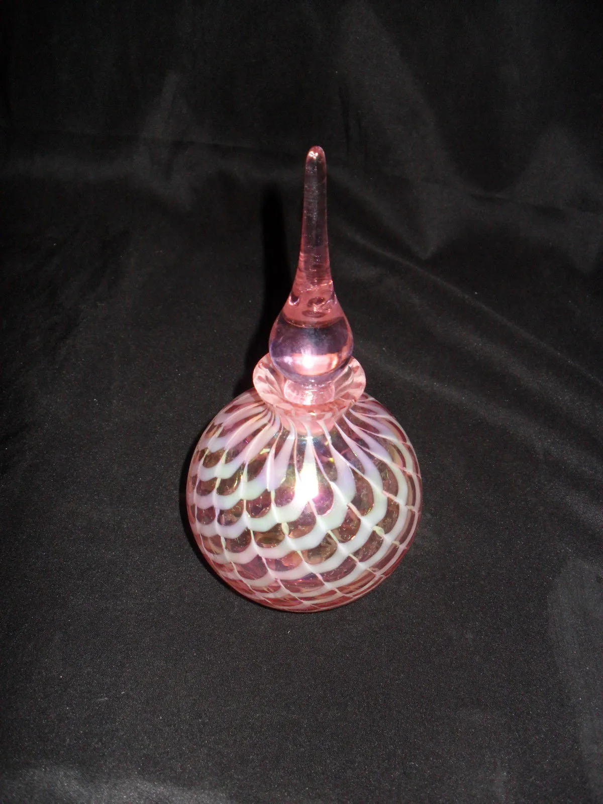 Glass Bottle - Pink Perfume Bottle with Stopper