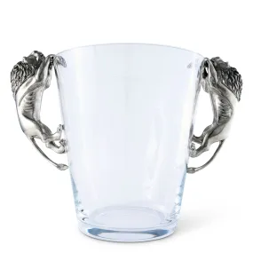 Glass Ice Bucket Lion Handles