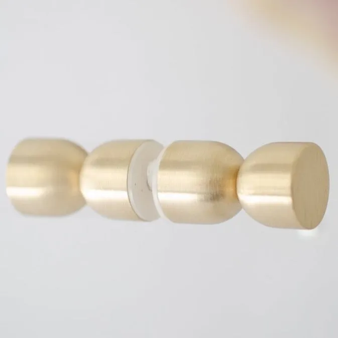 Glass Shower "Double Cup" Round Brushed Brass Back to Back Door Knob