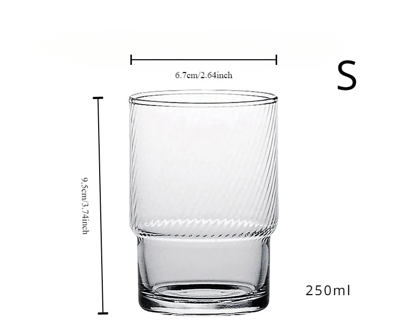 Gohobi Japanese Stackable Diagonal Glass Water Cup