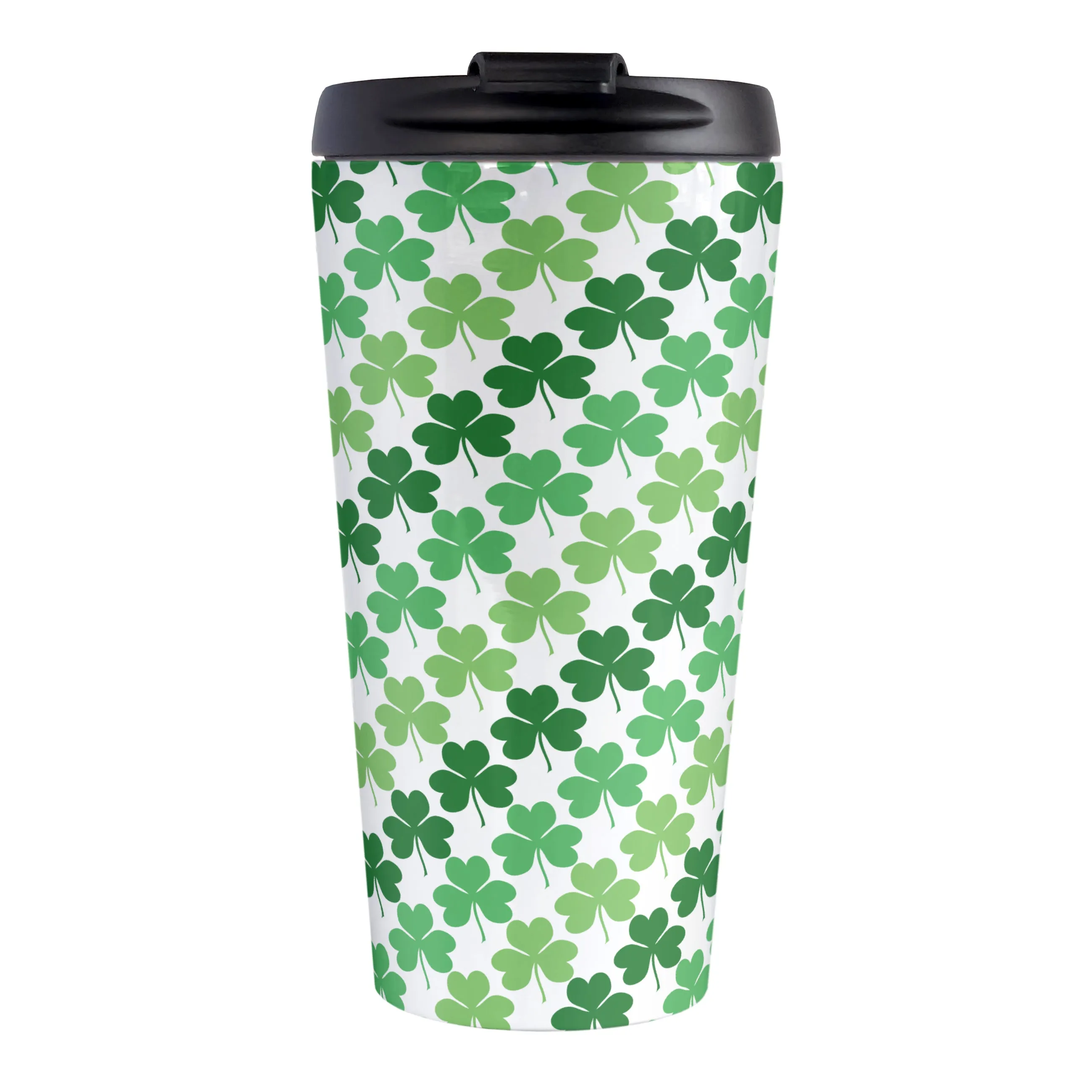 Green Clovers Travel Mug