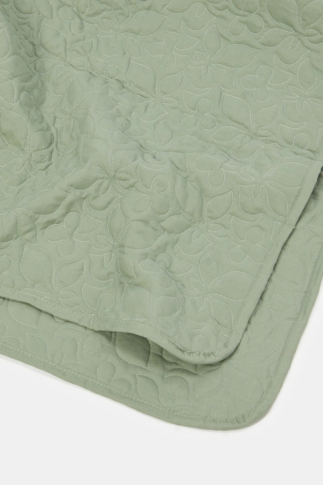 Green Floral Printed Comforter 6 Piece Set (Double Size)