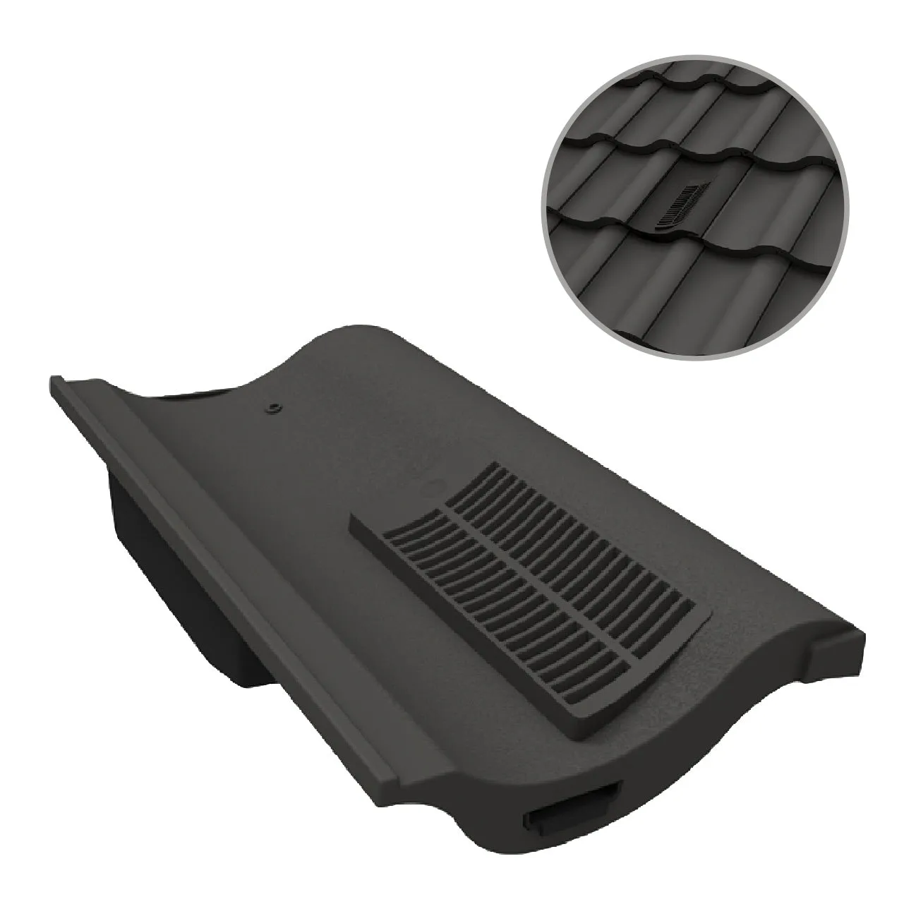 Grey Single Pantile Roof Tile Vent  / Marley Redland Sandtoft